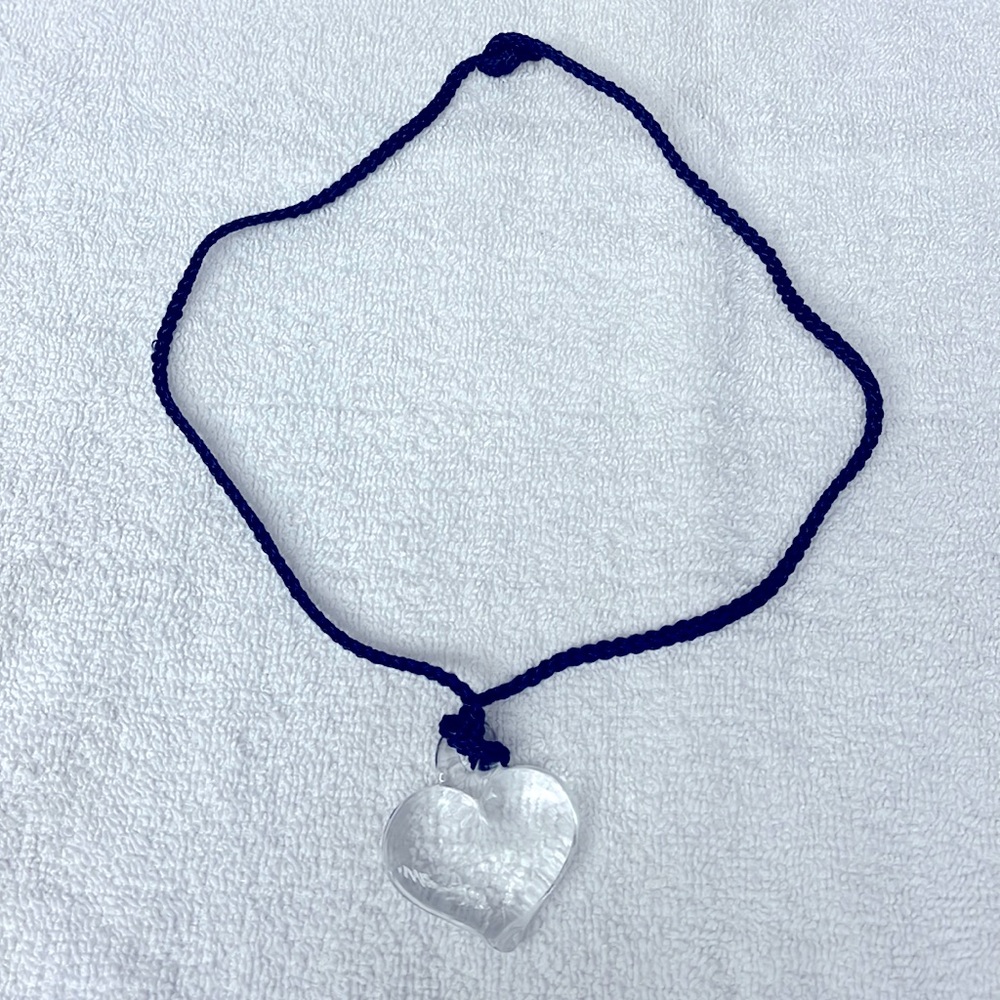 Clear Glass Heart Necklace